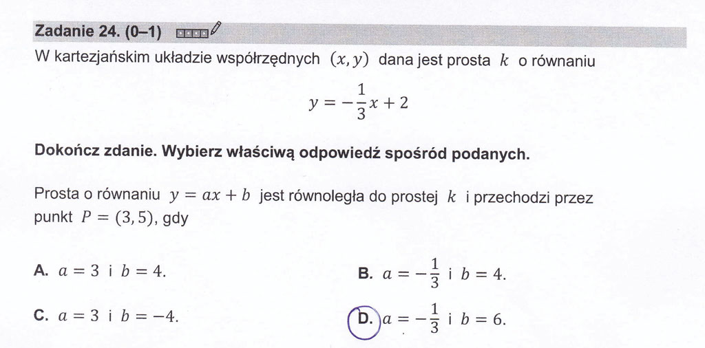 matura 2023 matematyka odpowiedzi zadanie 24